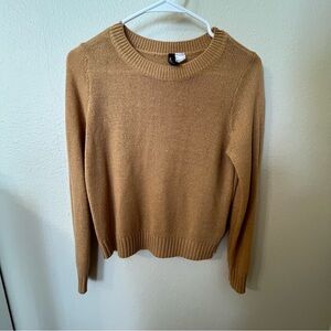 H&M Tan Crew Neck Sweater Fine Knit
